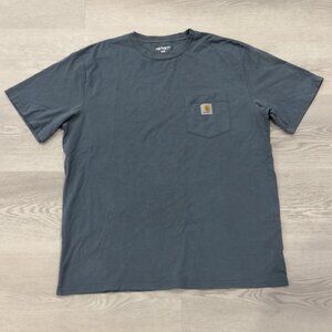 Carhartt Men's Loose Fit Work in Progess Pocket Tee Shirt Gray Blue Size XXL